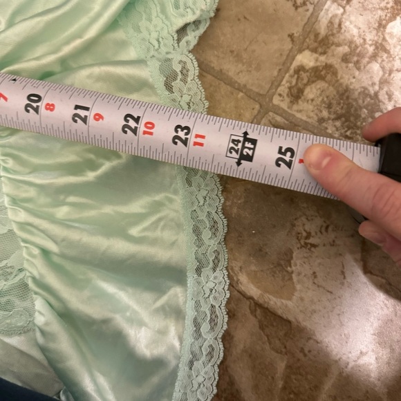 Women’s Vintage Val Mode Blue Lace Sheer Silky Sexy Lingerie Tank Top Size: L - Picture 15 of 15